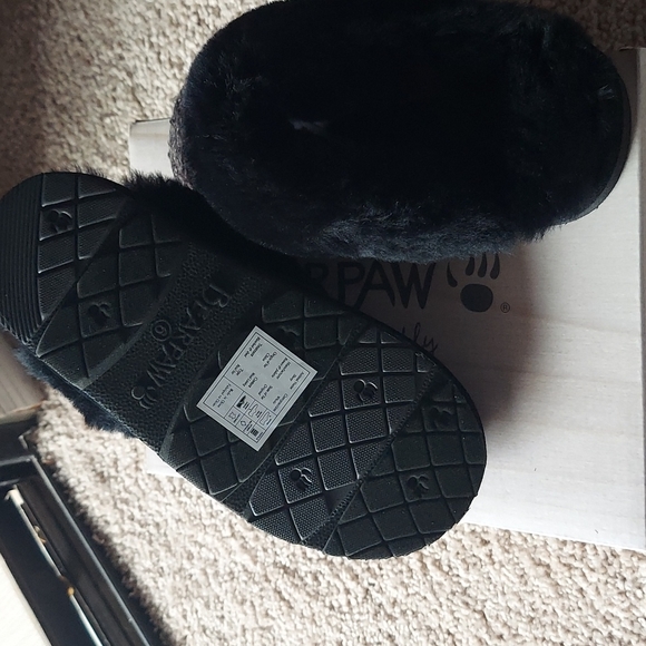 BEARPAW EFFIE BLACK TWEED WOMENS SLIPPERS SIZE 6 NIB - Picture 4 of 5